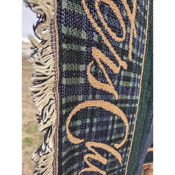 Longaberger Basket Collectors Club 1999 Woven Cotton Afghan Fringe Throw Blanket - Picture 3 of 5